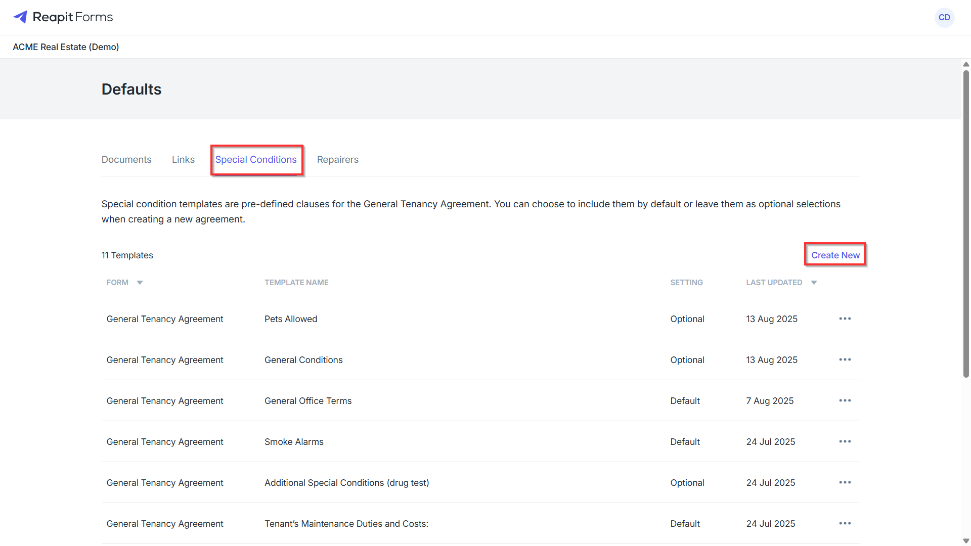 Setting up Agency Defaults in Reapit Forms