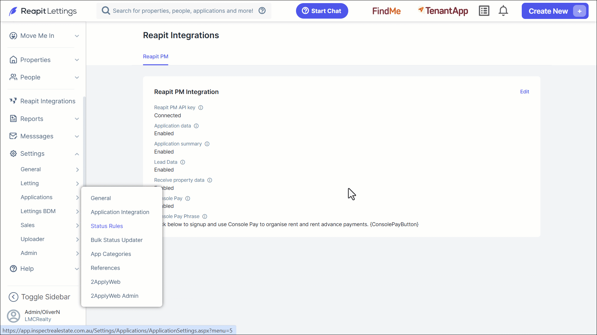 Integration Setup – Reapit PM / Reapit Lettings