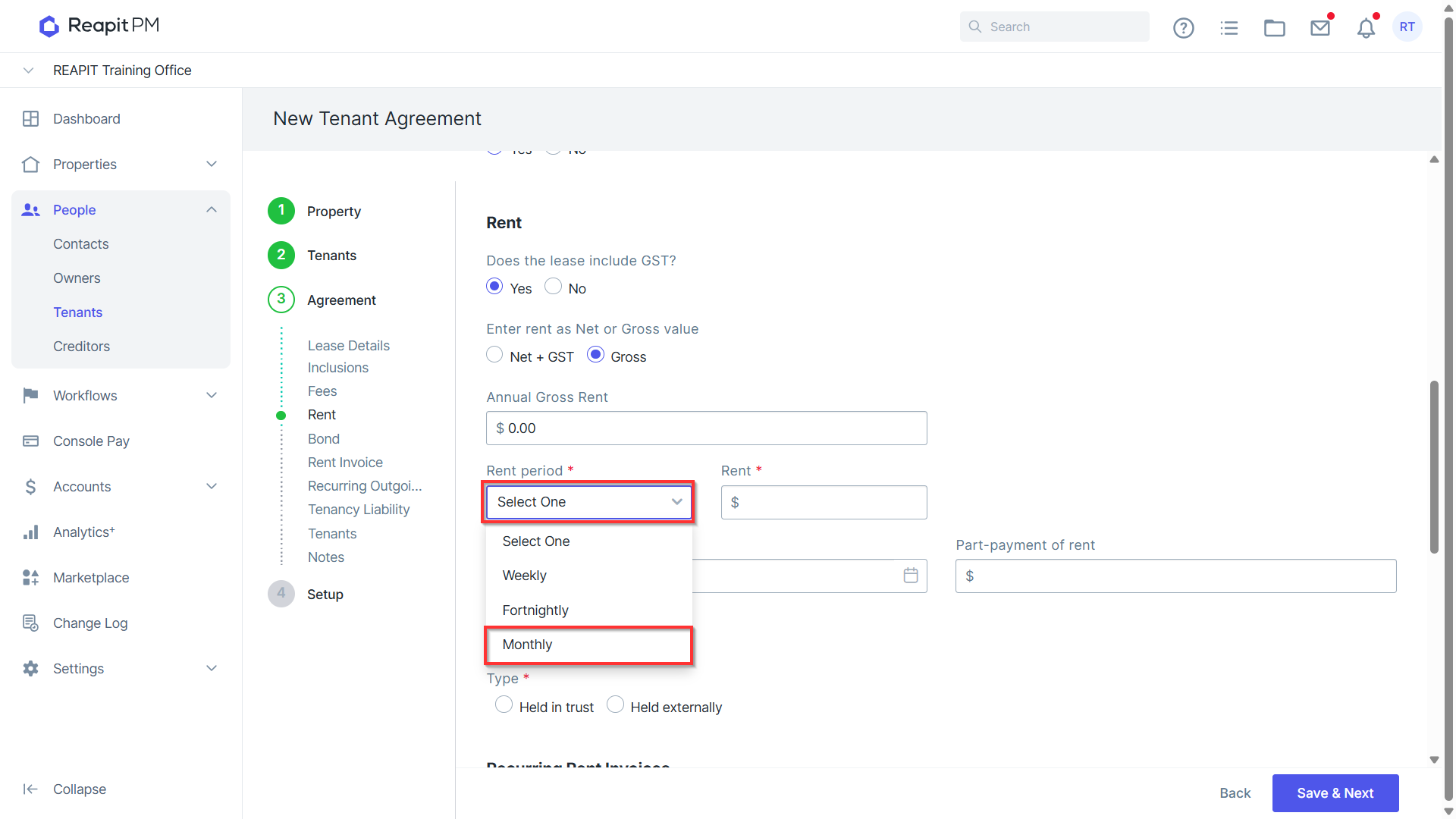 Setting up Recurring Tenant Invoices