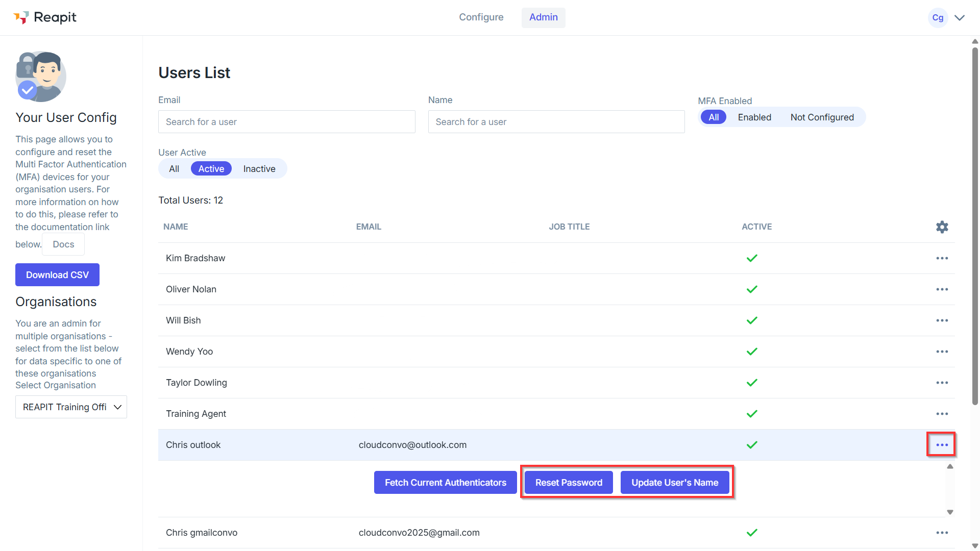Managing your User Profile