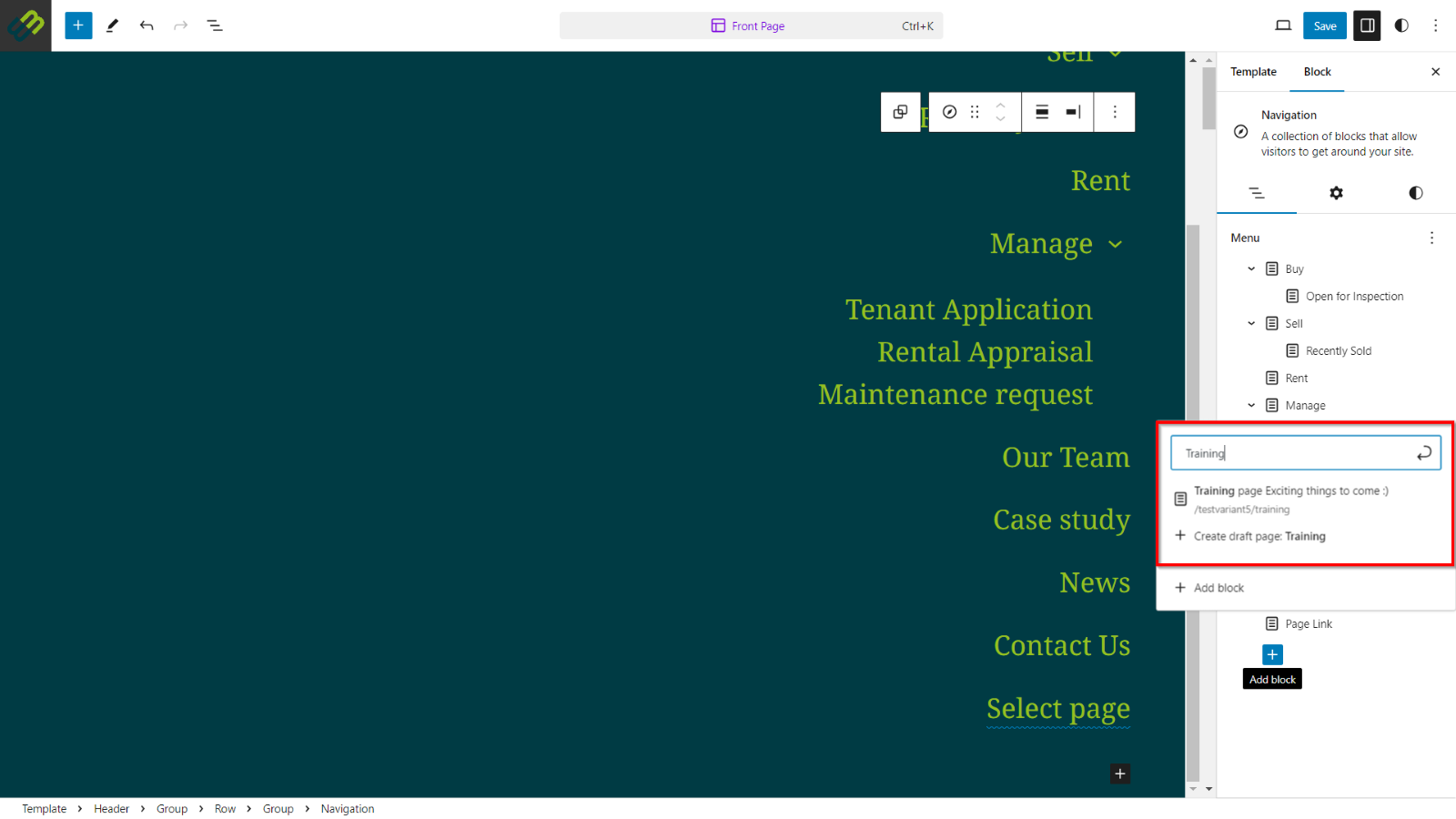 Managing Navigation
