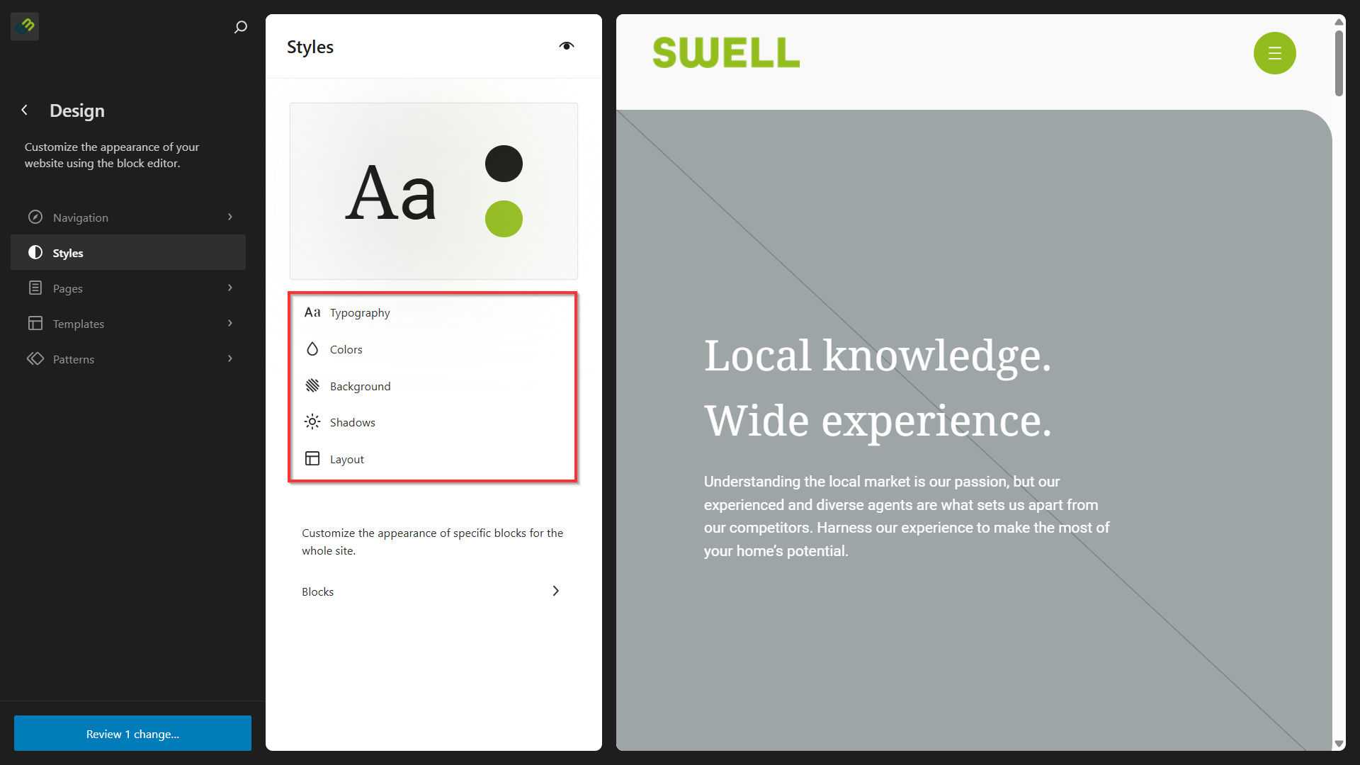 Managing Styles