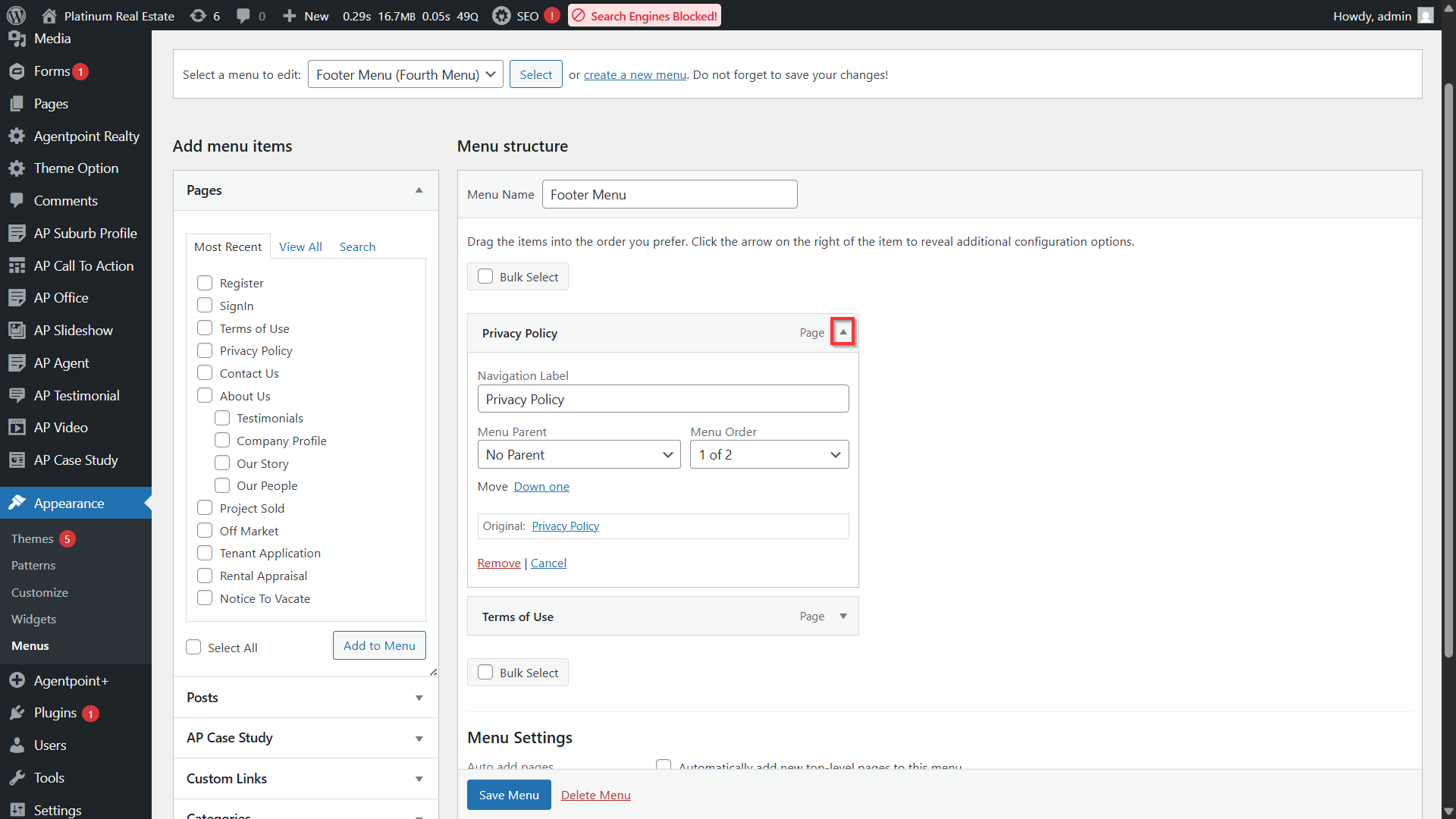 Adding, Editing and Removing Menu/Sub-menu Items on Reapit Websites