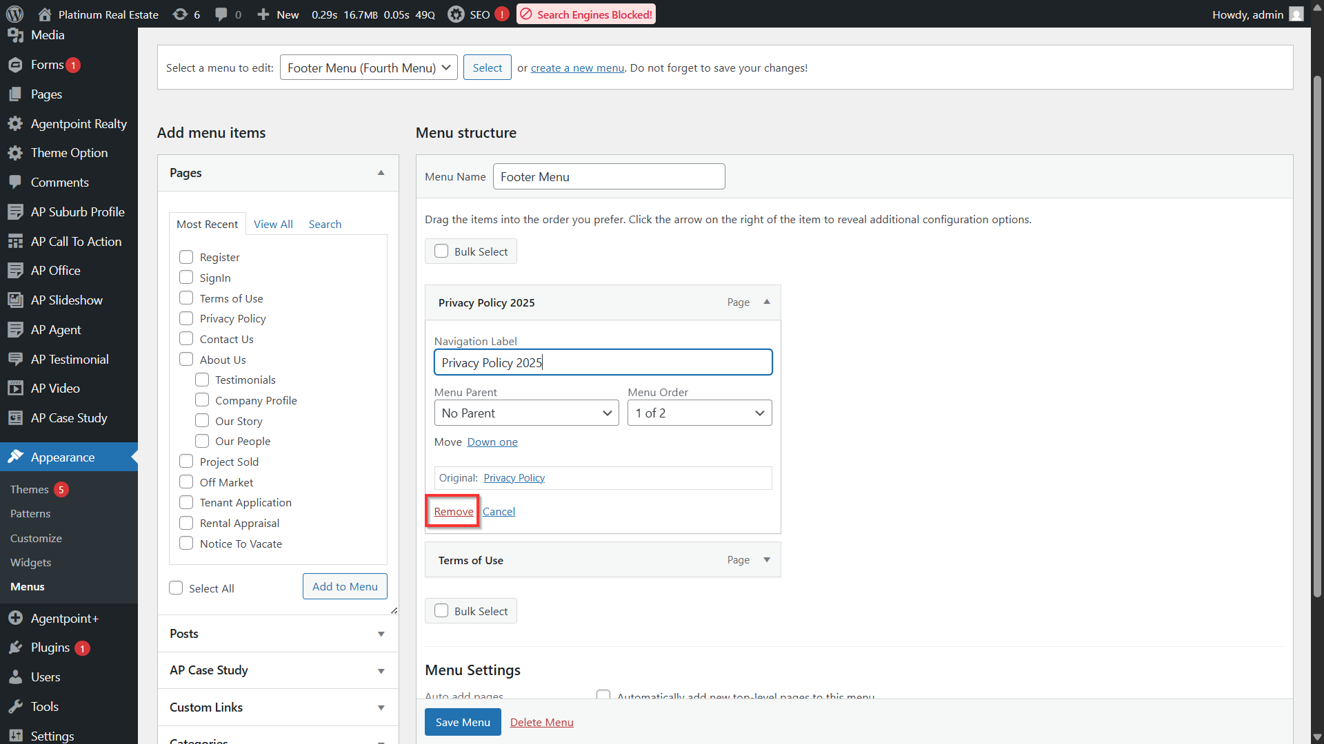 Adding, Editing and Removing Menu/Sub-menu Items on Reapit Websites