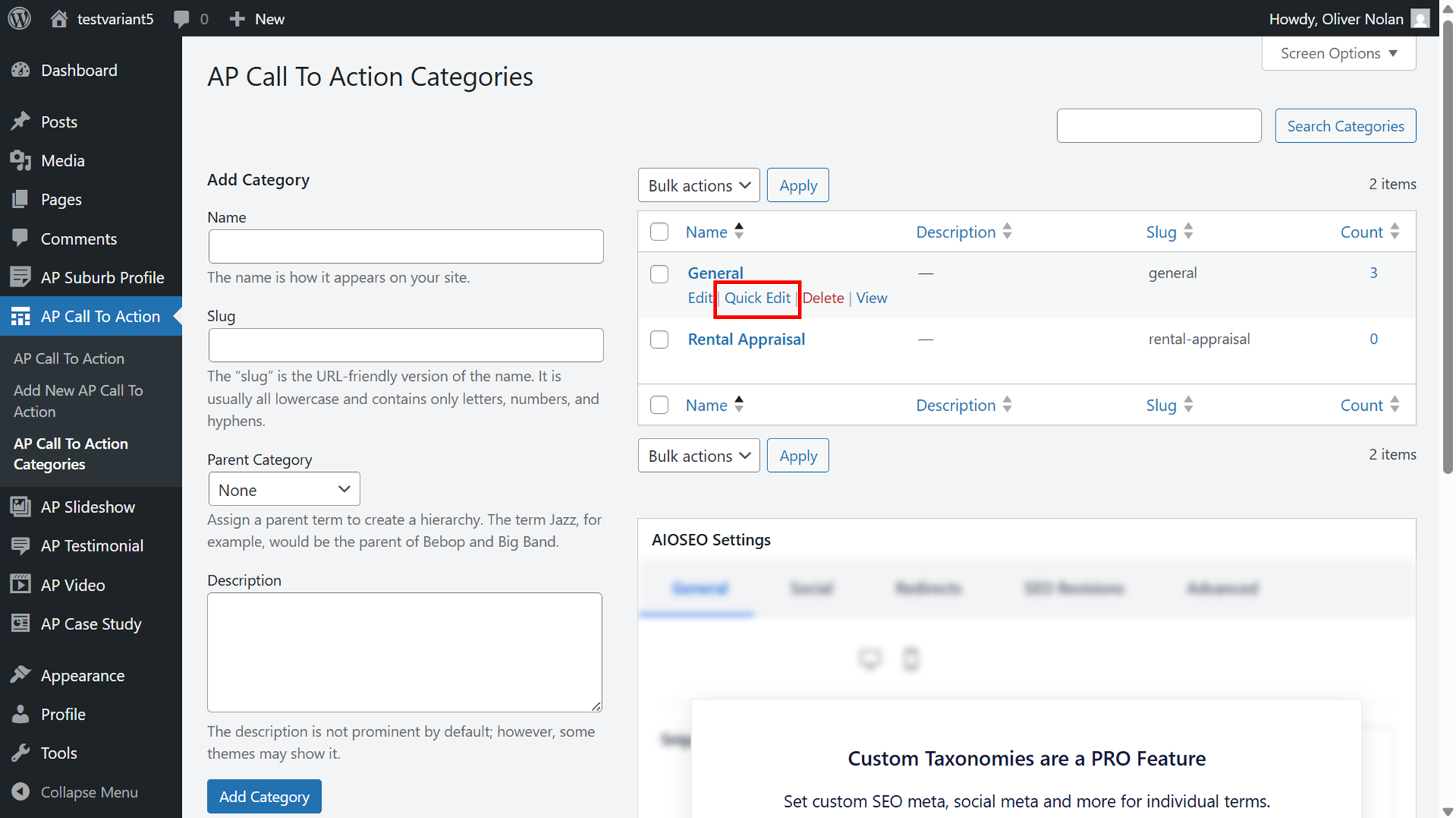 Adding and Understanding AP Call to Action Categories