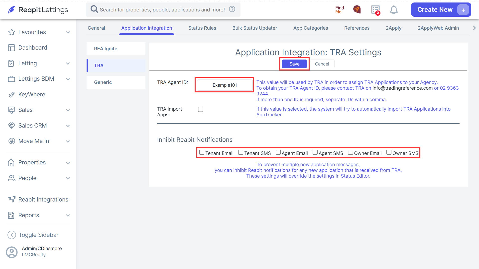 Trading Reference Australia (TRA) Integration