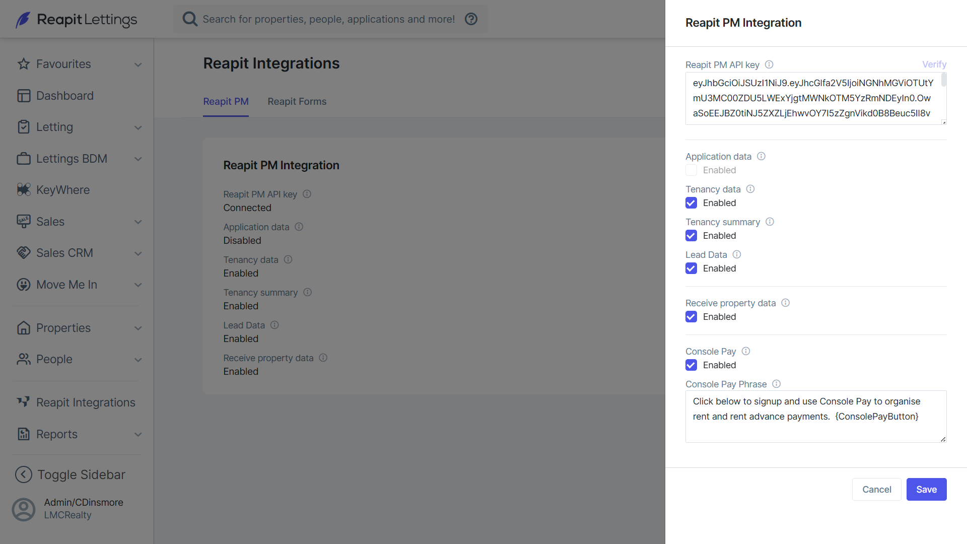 Reapit Lettings (IRE) / Reapit PM (Console Cloud) Integration