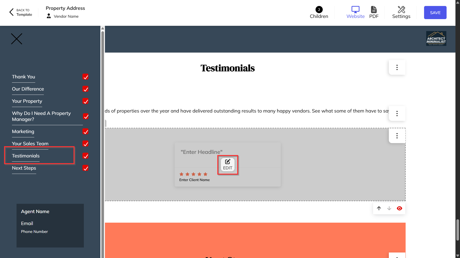 Creating and Adding Testimonials