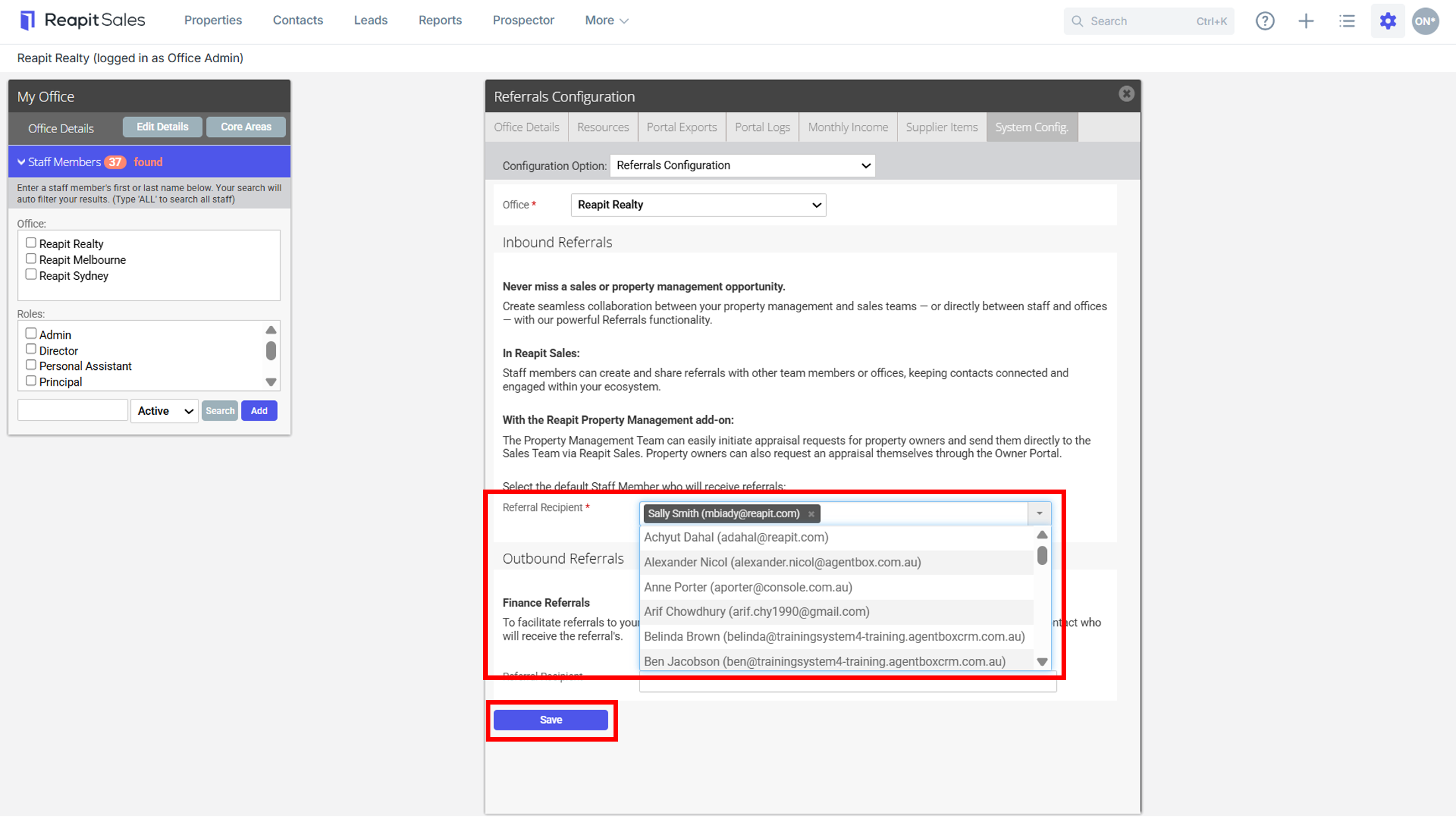 Reapit Sales + PM Integration: Activation & Referral Assignment