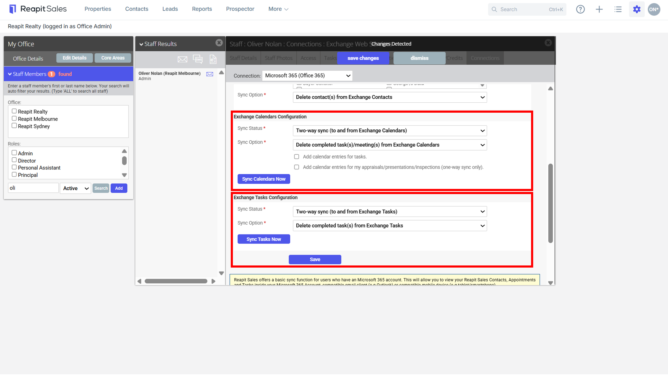 Microsoft 365 (With Exchange) Sync Configuration
