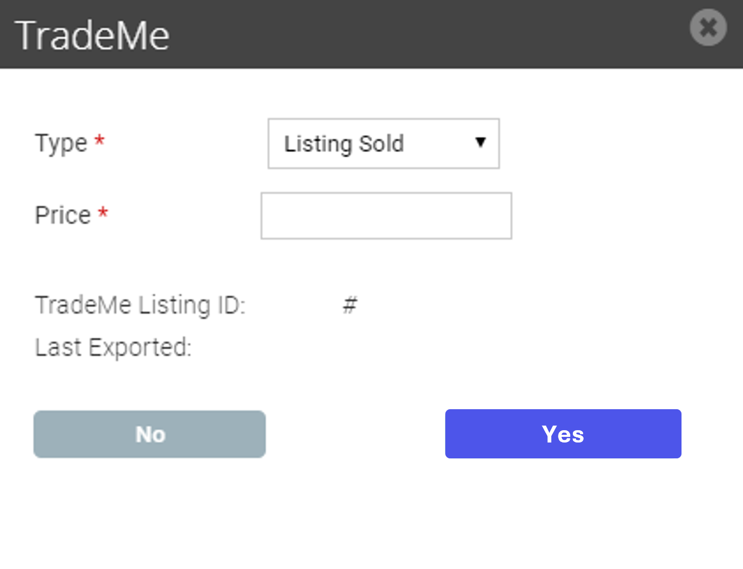 TradeMe - Manage Listings