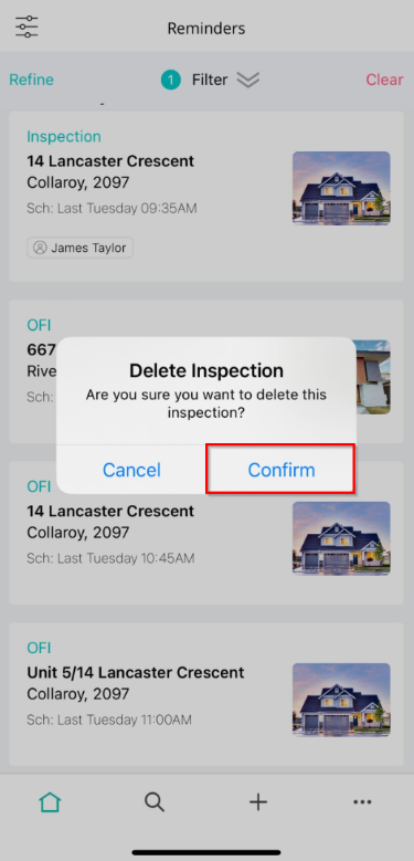 Canceling a Private Inspection