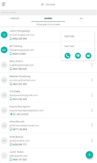 SMS/SMS Templates in Mobile App
