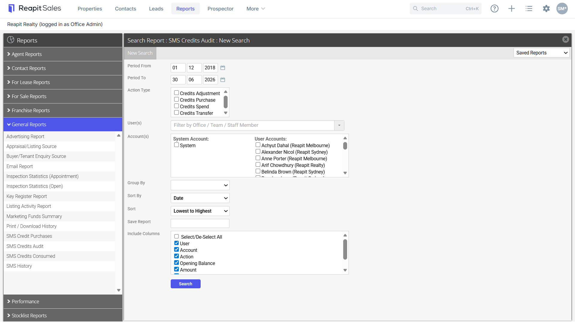 SMS Credits Audit Report