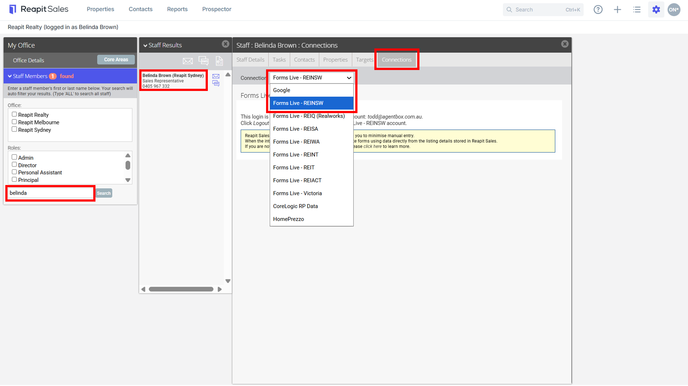 REI Forms Live Integration