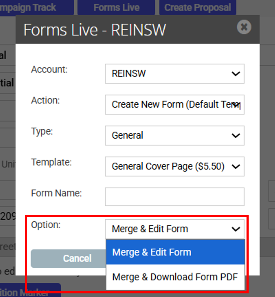 REI Forms Live Integration