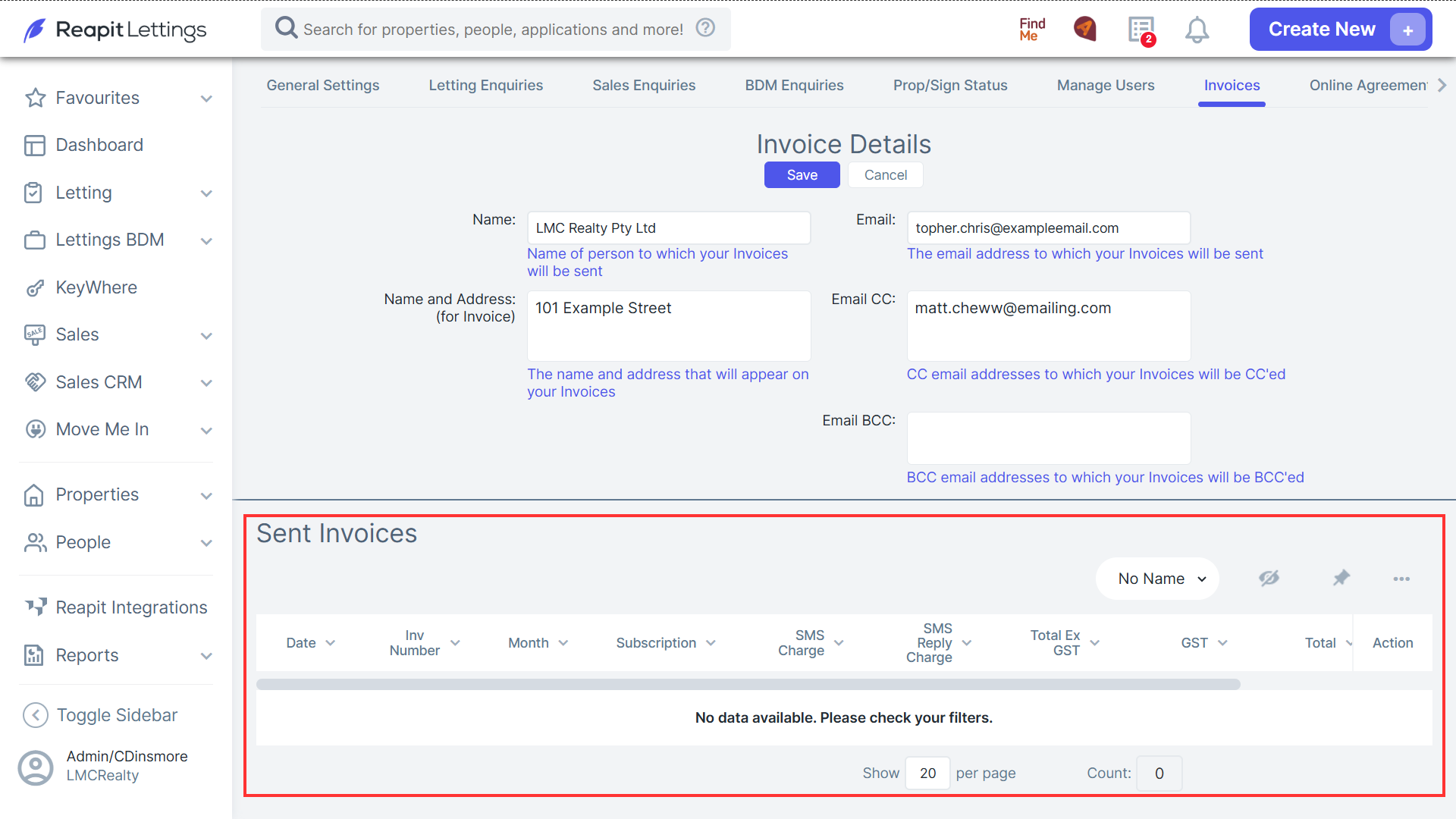 Viewing Sent Invoices & Updating Invoice Information