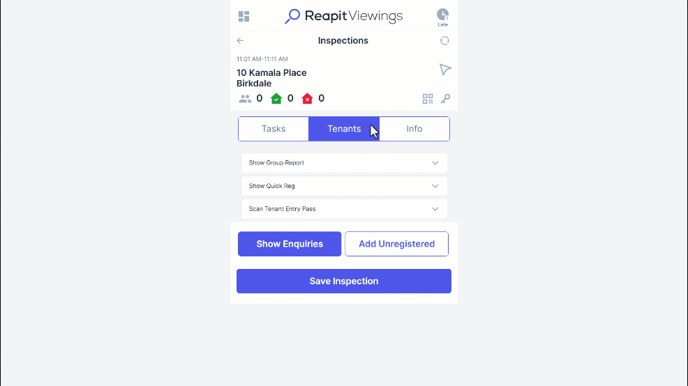 Quick Guide for using Reapit Viewings at an Inspection