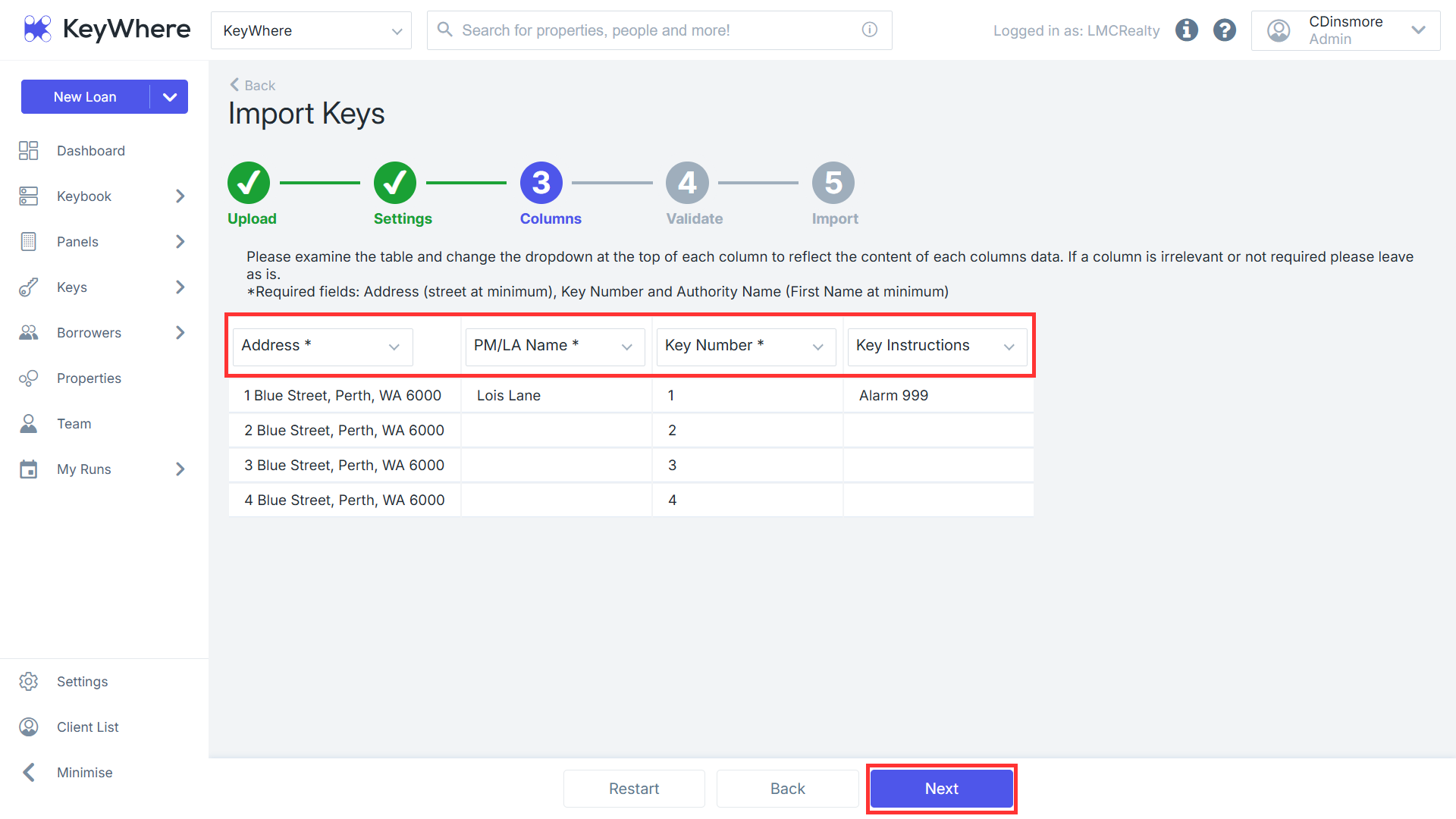 Import Keys with CSV or XLSX files