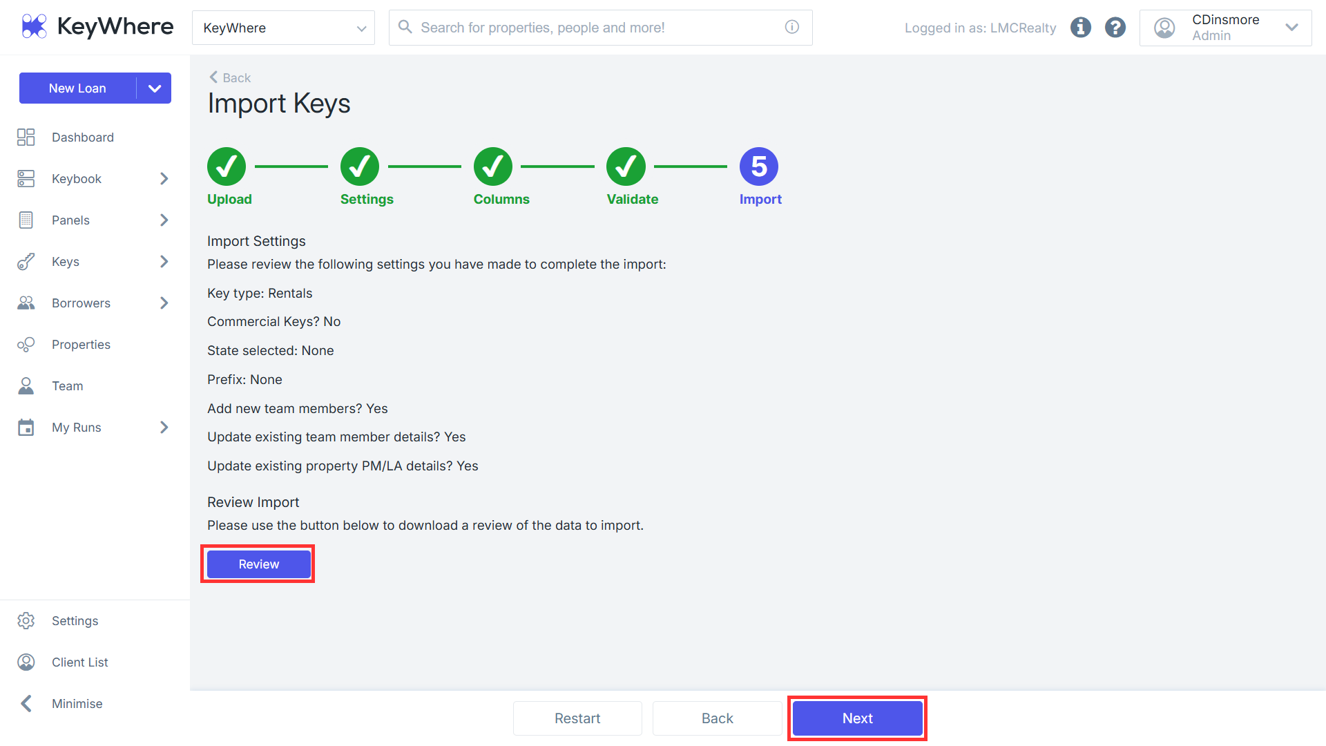 Import Keys with CSV or XLSX files